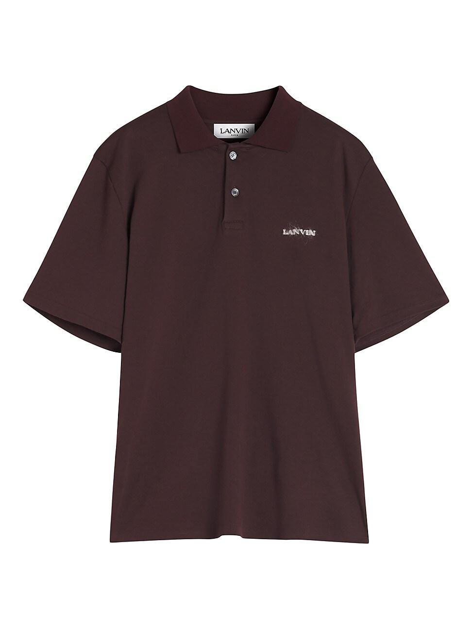 Mens Classic Polo Shirt with Mohair Detail Product Image