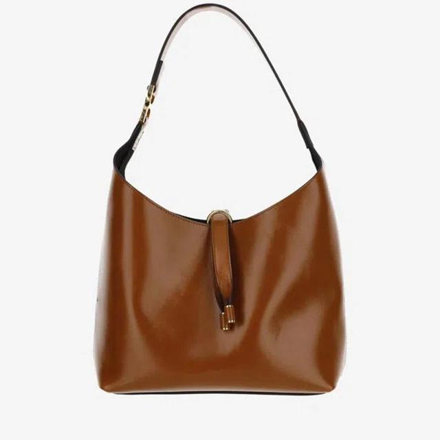 Marcie Small Leather Hobo Bag In Brown Product Image