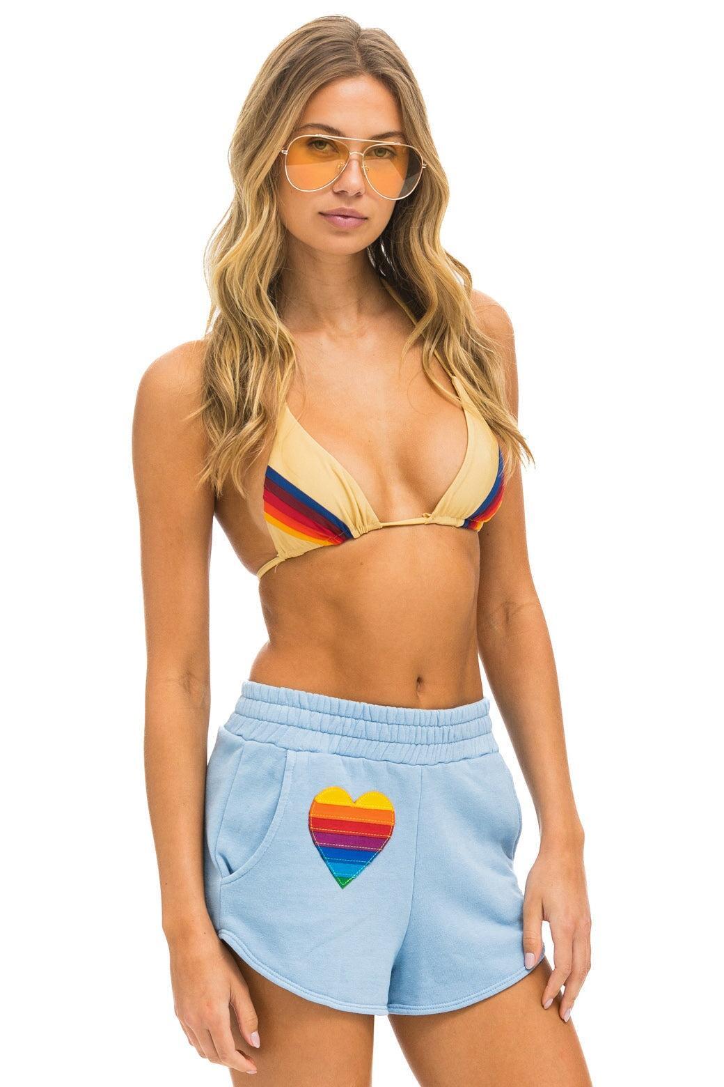 RAINBOW HEART STITCH LOUNGER SHORT - ICE Female Product Image