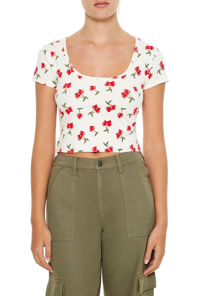 Cherry Print Cropped Tee | Forever 21 Product Image