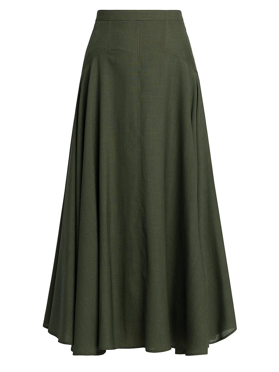 Womens Flavia Breeze Wool A-Line Midi-Skirt Product Image