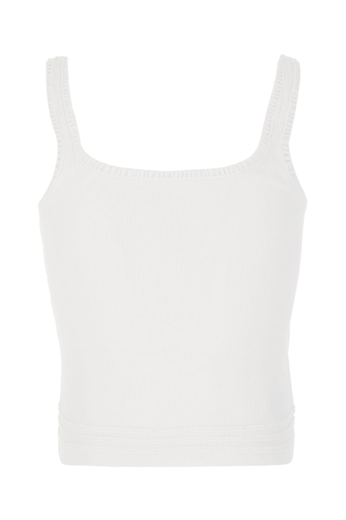 CHLOÉ White Stretch Cotton Top Product Image