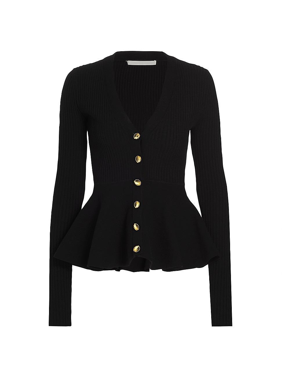 Jason Wu Collection Button Front Peplum Sweater Product Image