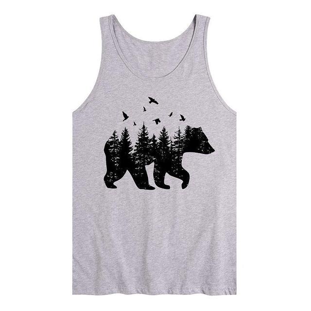 Mens Forest Bear Silhouette Graphic Tank Top Product Image