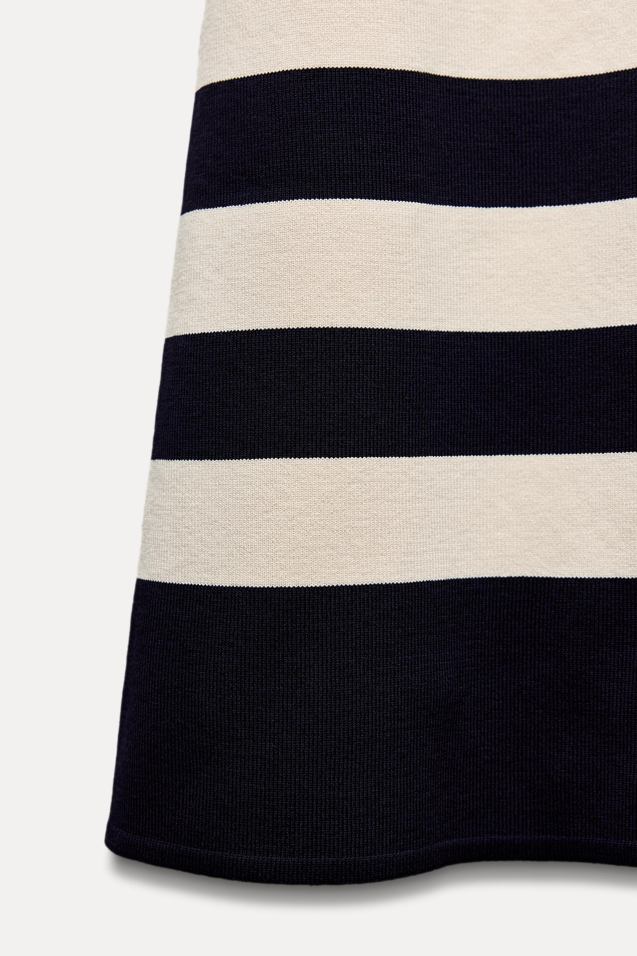 SHORT STRIPED KNIT DRESS Product Image