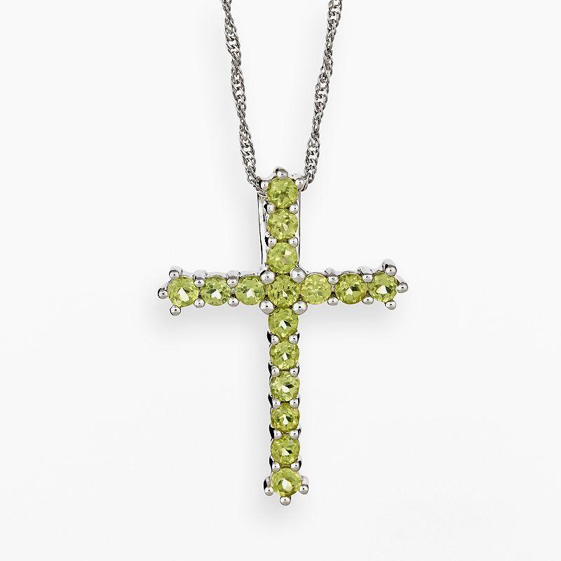 Celebration Gems Sterling Silver Garnet Cross Pendant, Womens Red Product Image