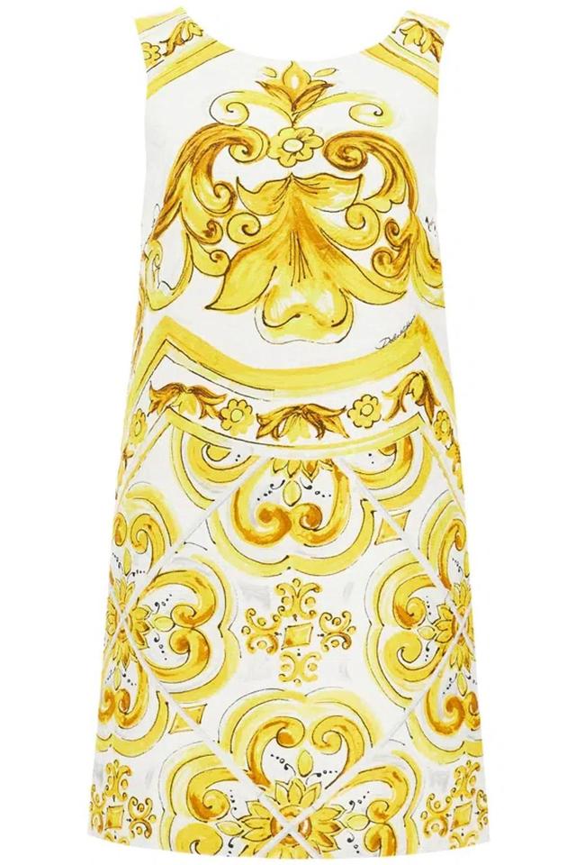 DOLCE & GABBANA 'mini Brocade Dress With Mai In White Product Image