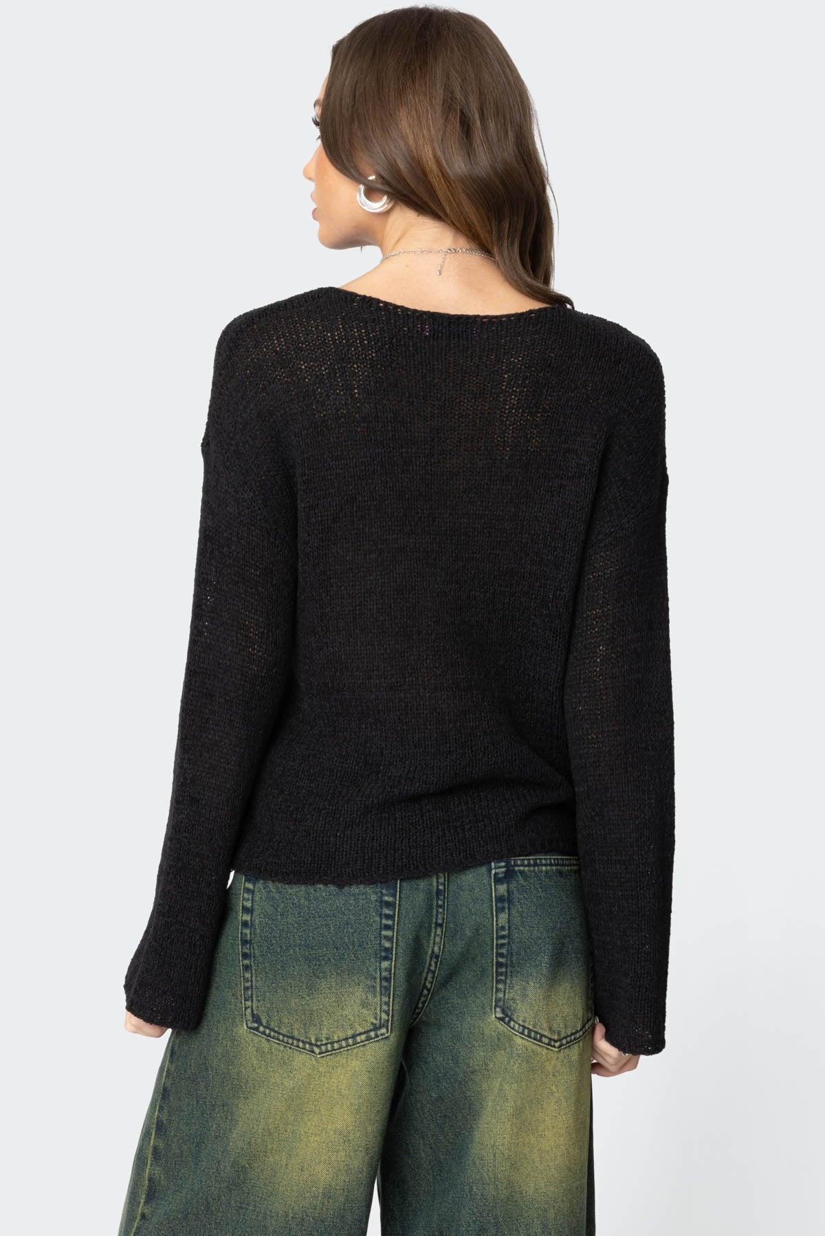 Drop Shoulder Light Knit Sweater Product Image