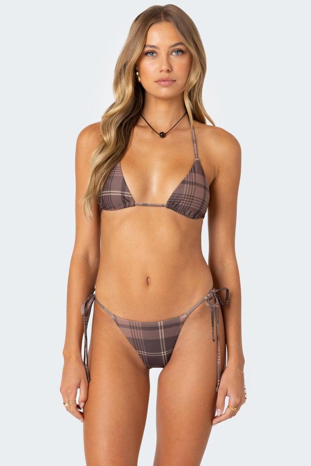 Wilhelmina Plaid Triangle Bikini Top Product Image