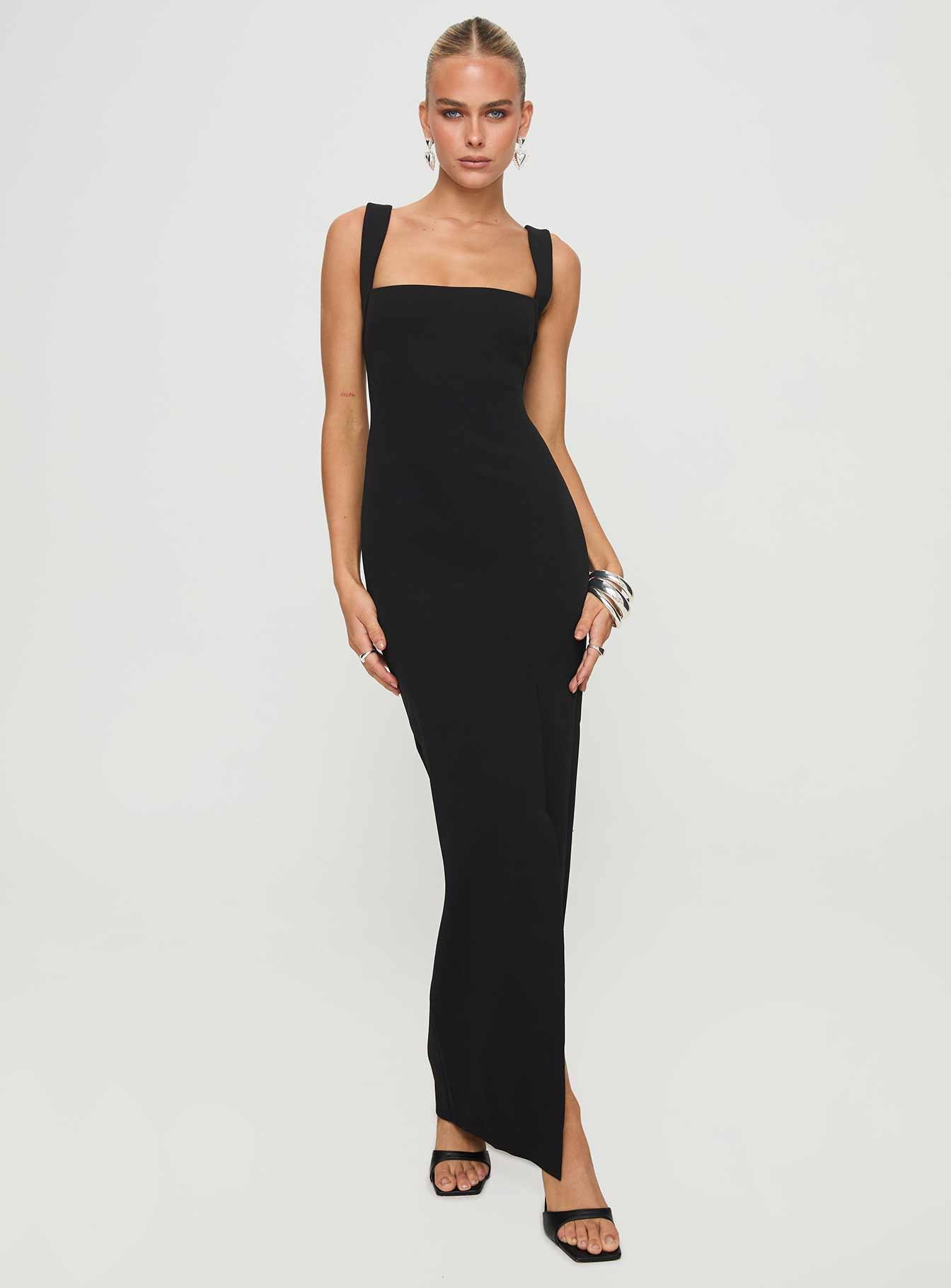 Bombshell Maxi Dress Black Tall Product Image