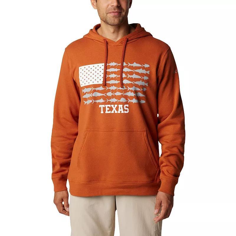 Mens Columbia Burnt Orange Texas Longhorns PFG Fish Flag II Pullover Hoodie Product Image