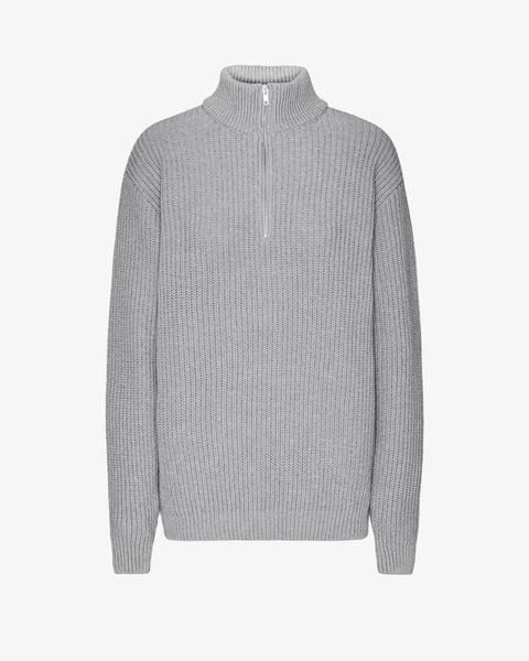 Merino Quarter Zip - Heather Grey Product Image