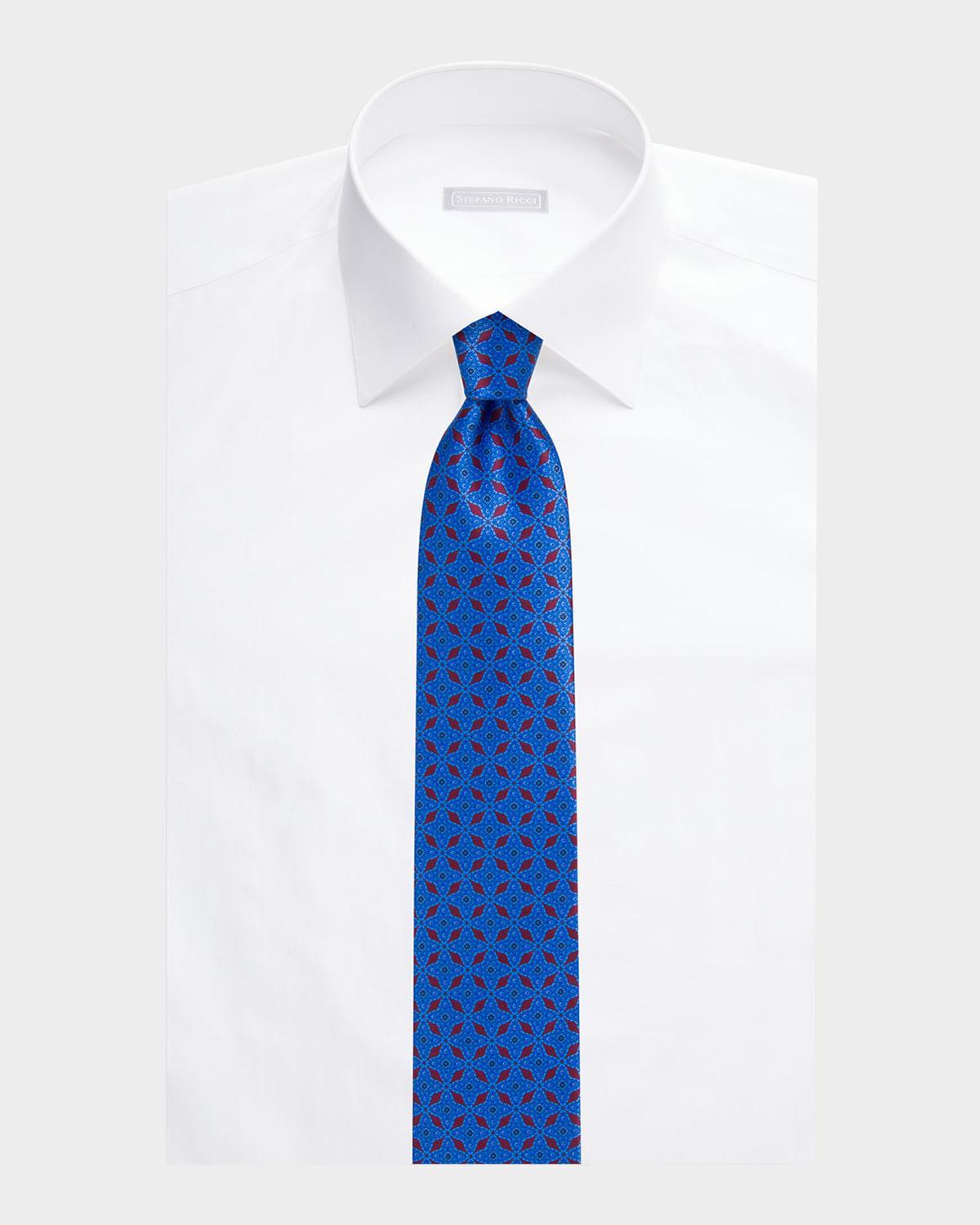 Mens Geometric Silk Tie Product Image