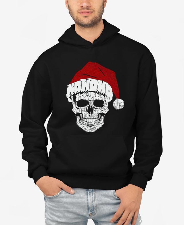 La Pop Art Mens Santa Skull Word Art Hooded Sweatshirt Product Image