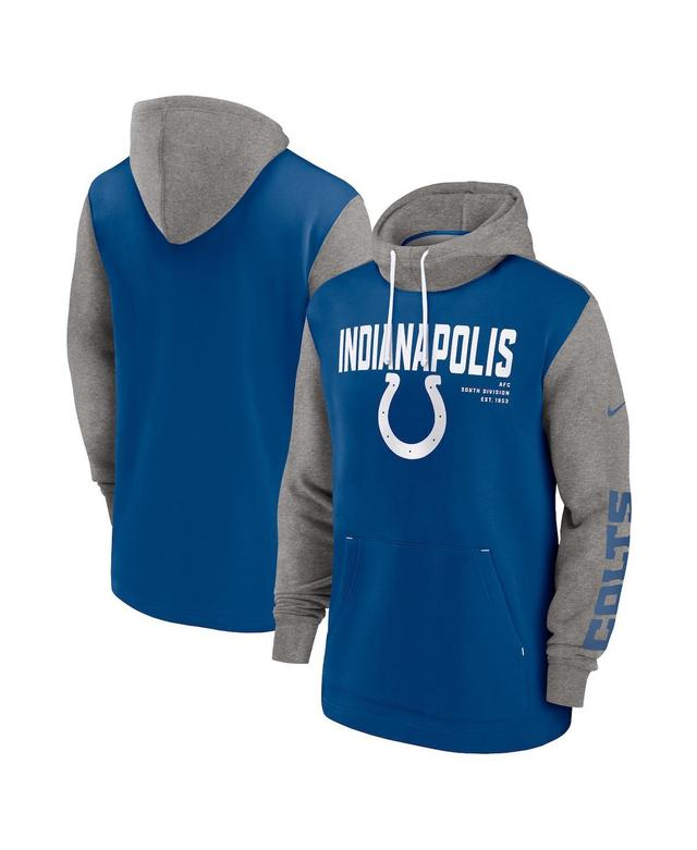 Mens Nike Royal Indianapolis Colts Fashion Color Block Pullover Hoodie Product Image