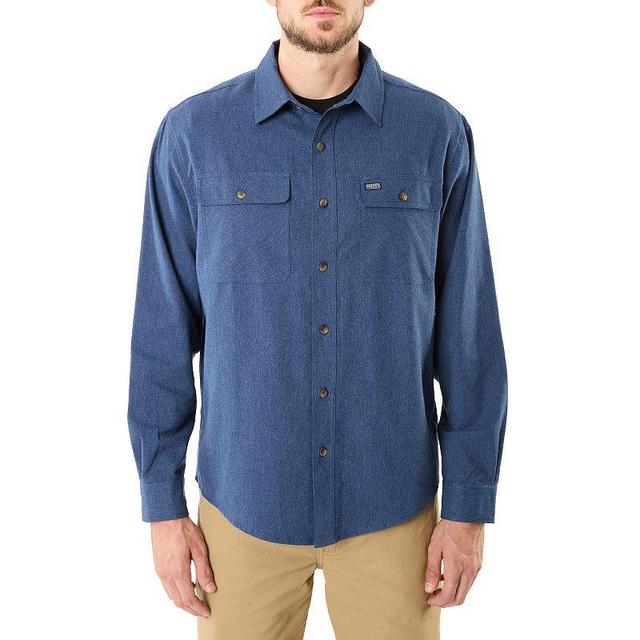 Mens Smiths Workwear Regular-Fit Solid Two-Pocket Flannel Button-Down Shirt Grey Blue Product Image