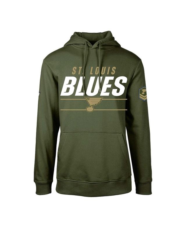 Mens LevelWear Olive St. Louis Blues Podium Fleece Pullover Hoodie Product Image