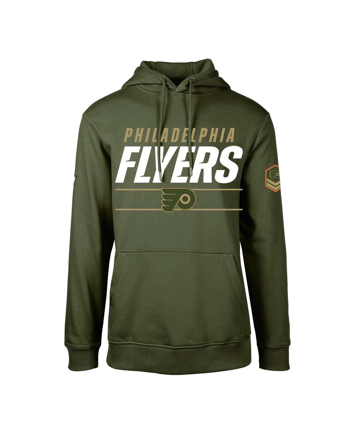 Mens LevelWear Olive Philadelphia Flyers Podium Fleece Pullover Hoodie Product Image