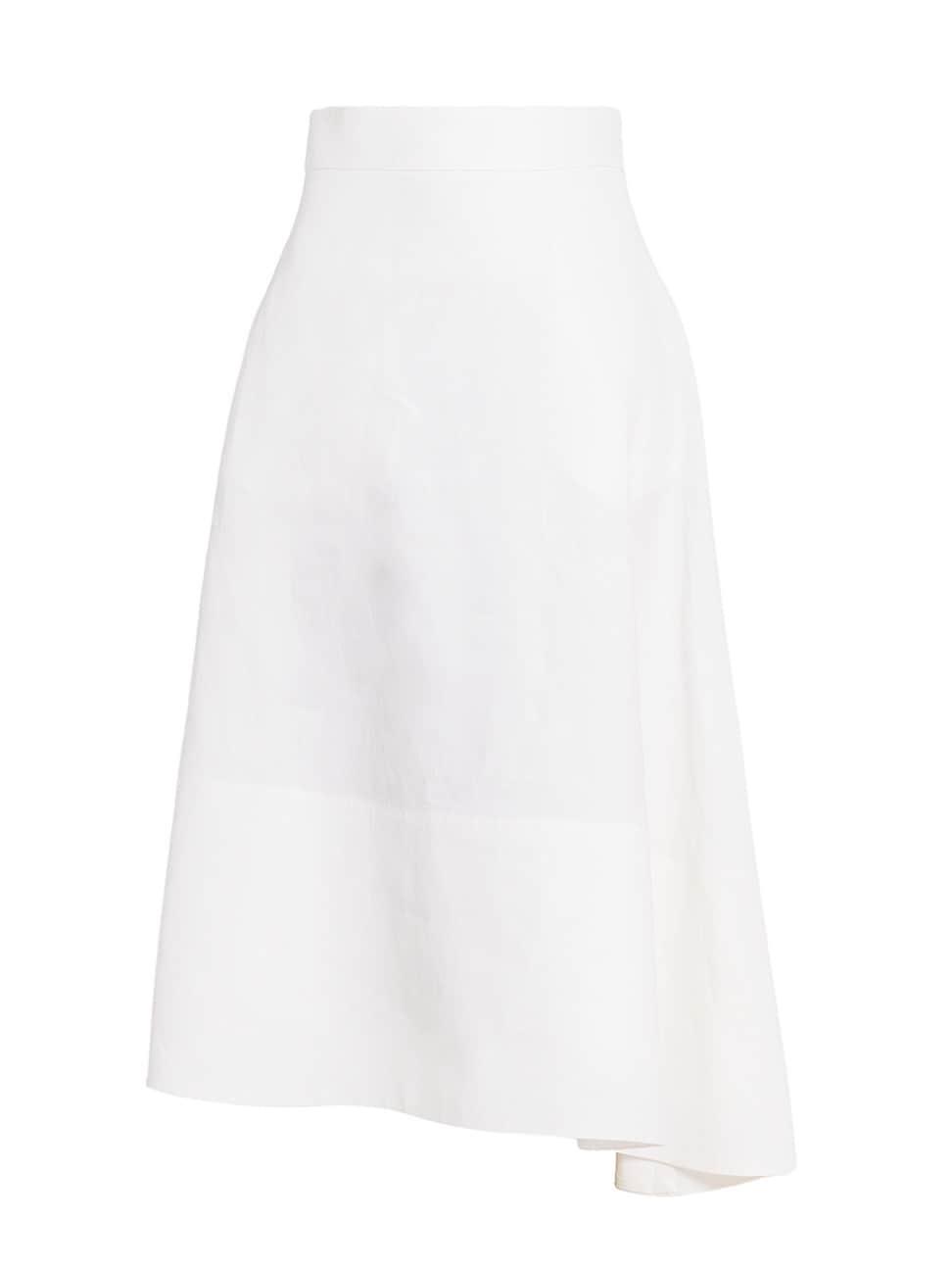 Womens Coated Linen Asymmetric Midi-Skirt product image