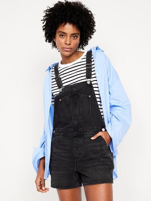 Slouchy Jean Shortalls -- 3.5-inch inseam Product Image