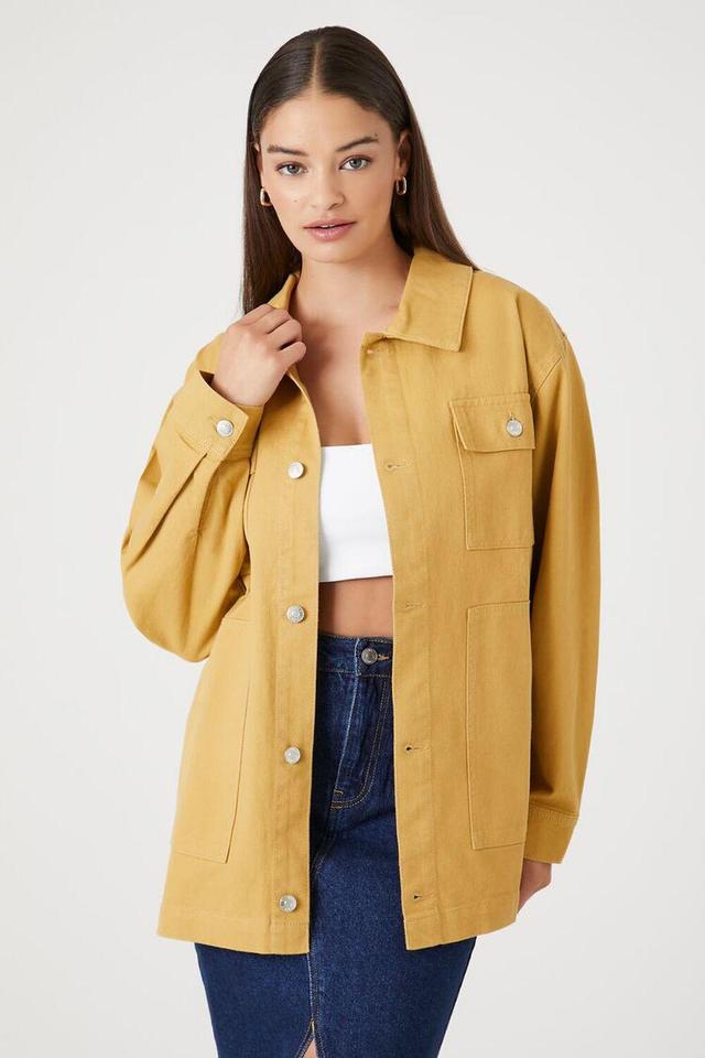 Twill Button-Up Shacket | Forever 21 Product Image