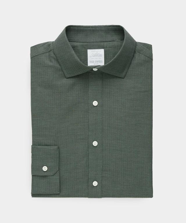 Flannel Spread Collar Dress Shirt Product Image