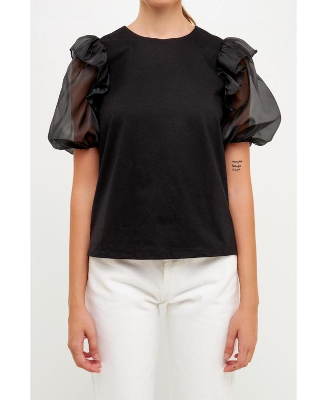 Womens Organza Sleeve Blouse Top Product Image