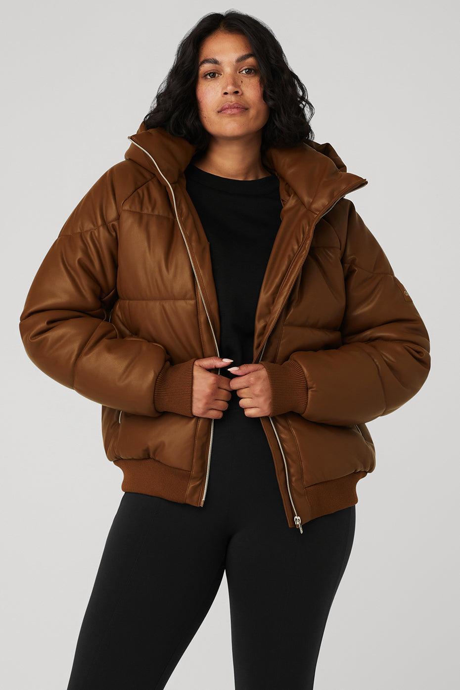 Alo Yoga | Faux Leather Boss Puffer Jacket Product Image