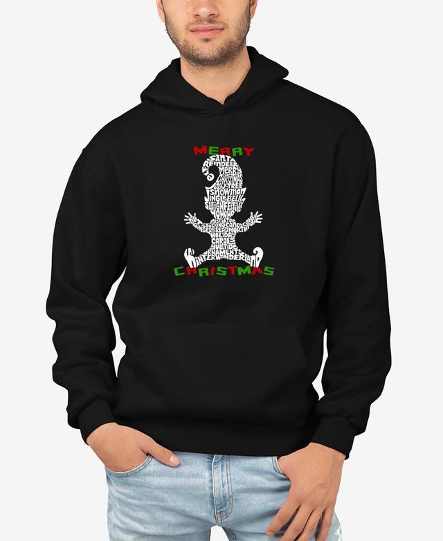 La Pop Art Mens Christmas Elf Word Art Hooded Sweatshirt Product Image