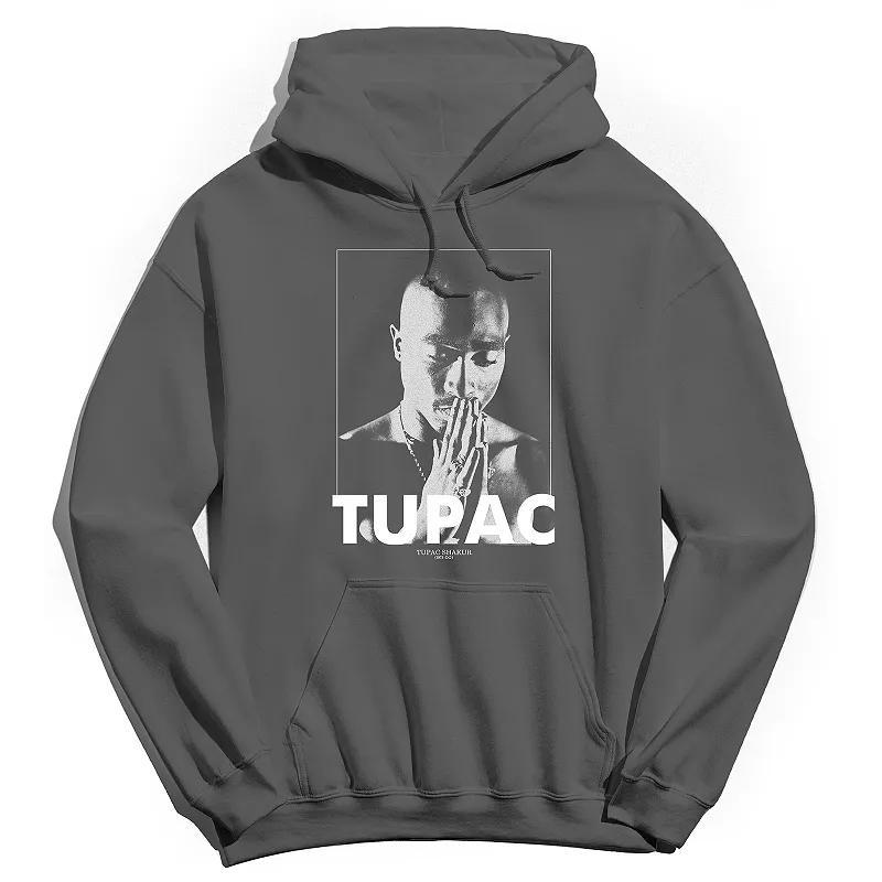 Mens Tupac Praying Hands Hoodie Grey Product Image