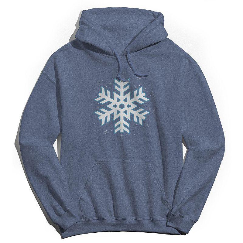 Mens Snowflake Hoodie, Womens Navy Grey Product Image