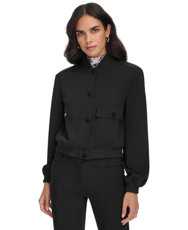 Calvin Klein Womens Stand-Collar Long-Sleeve Jacket Product Image