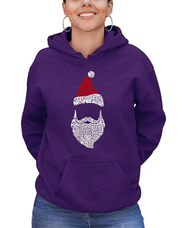 La Pop Art Womens Santa Claus Word Art Hooded Sweatshirt Product Image