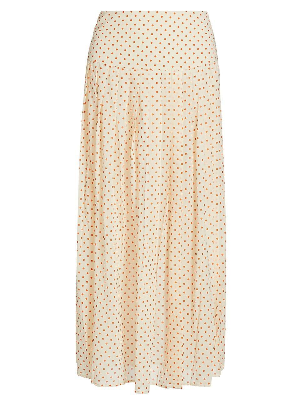 Womens Kensington Silk Polka Dot Maxi Skirt Product Image