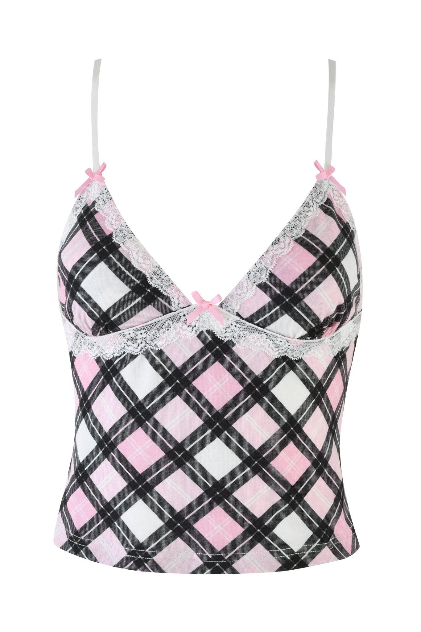 KENDRA PANT - PINK : PLAID Product Image