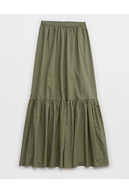 Aerie Poplin Tiered Maxi Skirt Women's Product Image