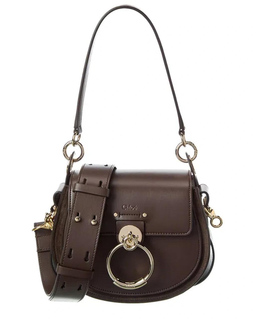 CHLOÉ Petit Sac Tess En Cuir Lisse Et Cuir Velours Femme Brun Taille Onesize 100% Cuir De Veau In Brown Product Image