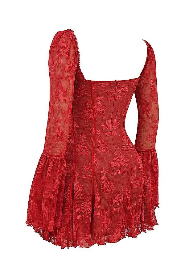 Analissa Scarlet Lace Corset Dress Product Image