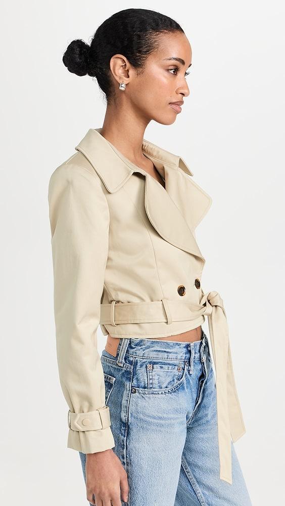 alice + olivia Hayley Cropped Trench Coat with Belt | Shopbop Product Image