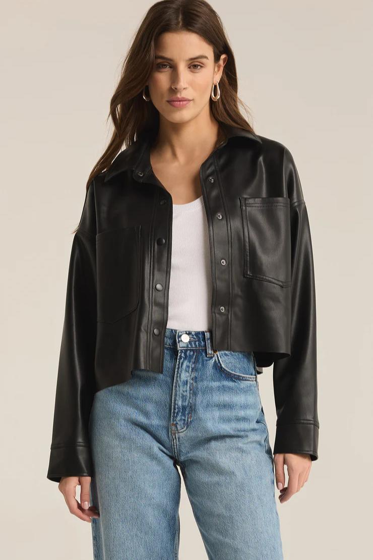 All Day Faux Leather Jacket Product Image