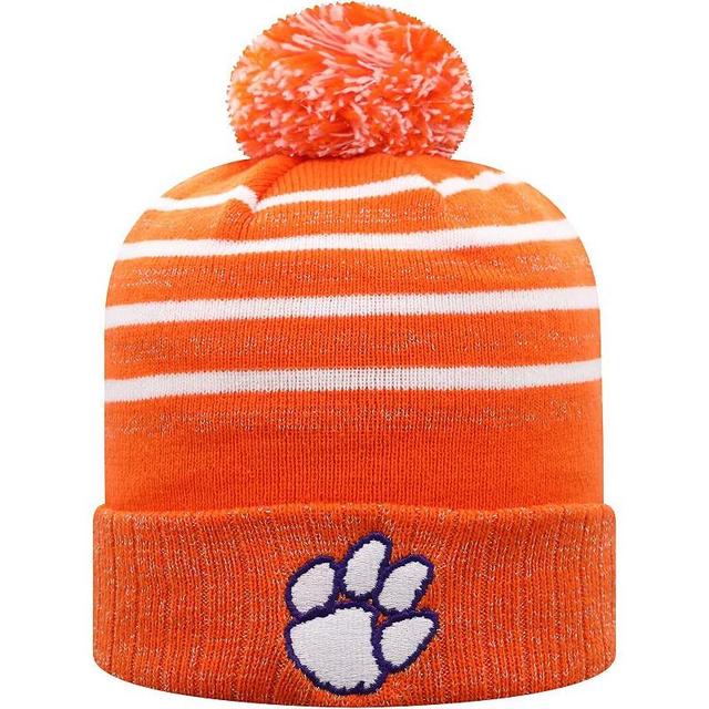 Womens Top of the World Clemson Tigers Shimmering Cuffed Knit Hat with Pom Product Image