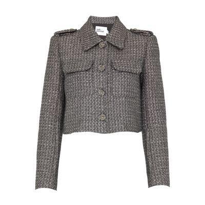 Metallic Boucle Jacket In Black Product Image