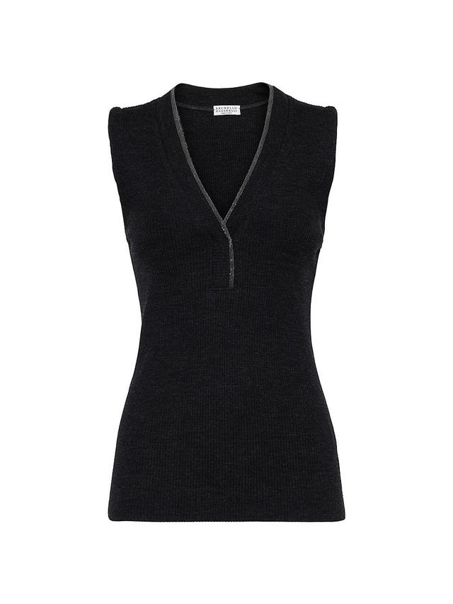 Womens Ribbed Wool Jersey Top Product Image