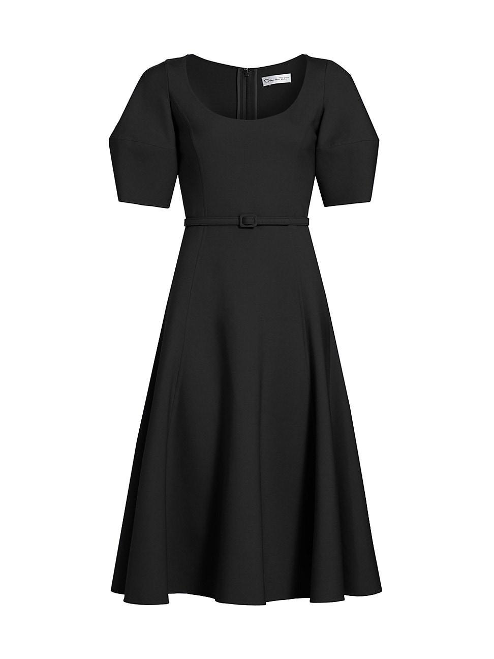 Womens Stretch-Wool Fit & Flare Dress Product Image