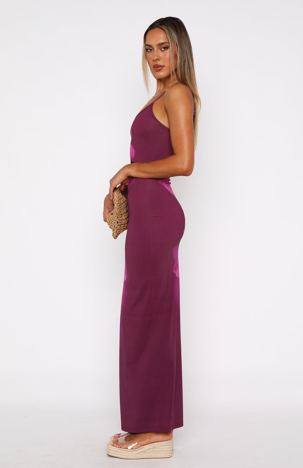 Feeling The Heat Maxi Dress Berry Lush Product Image