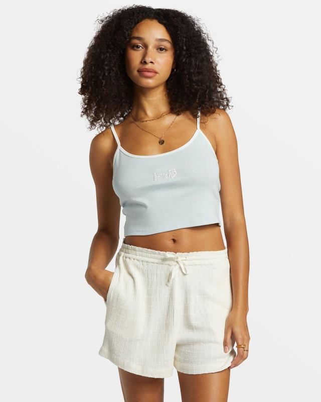 Aloe Cropped Tank Top - Dusk Blue Female Product Image