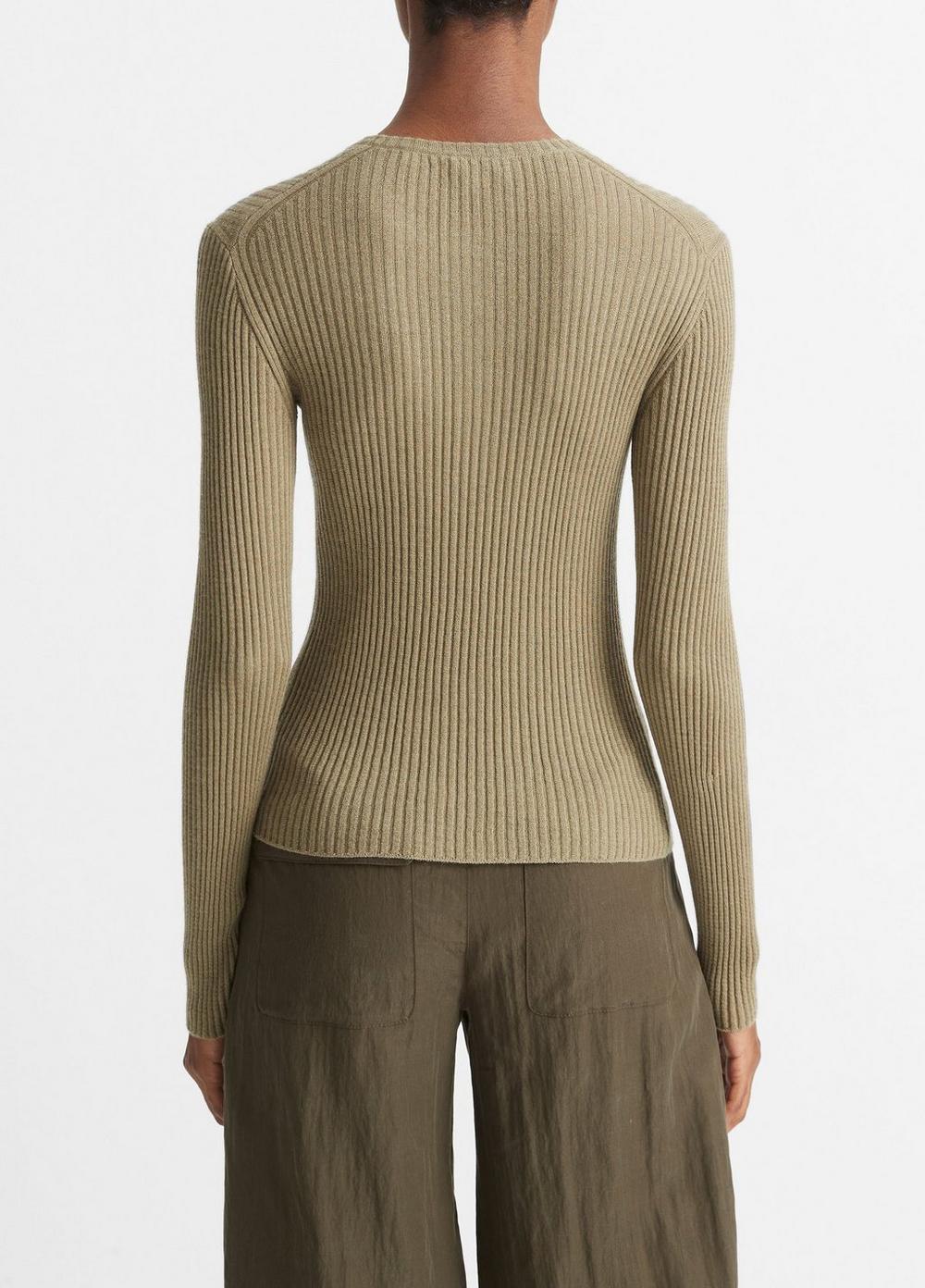 Cashmere-Silk Ribbed Henley Product Image