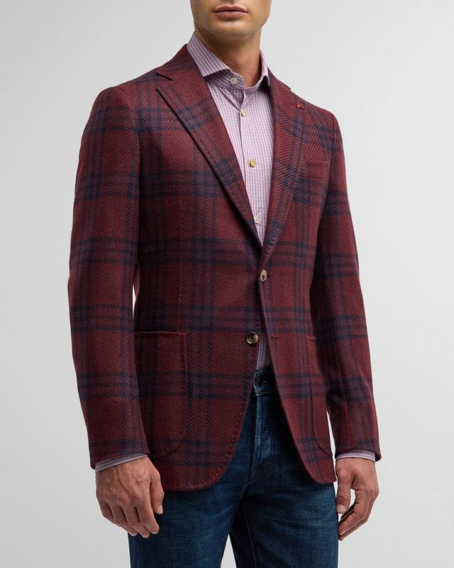 Mens Large Check Cashmere Sport Coat Product Image