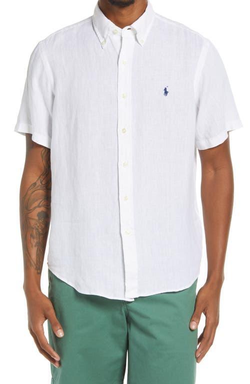 Polo Ralph Lauren Short Sleeve Linen Button-Down Shirt Product Image