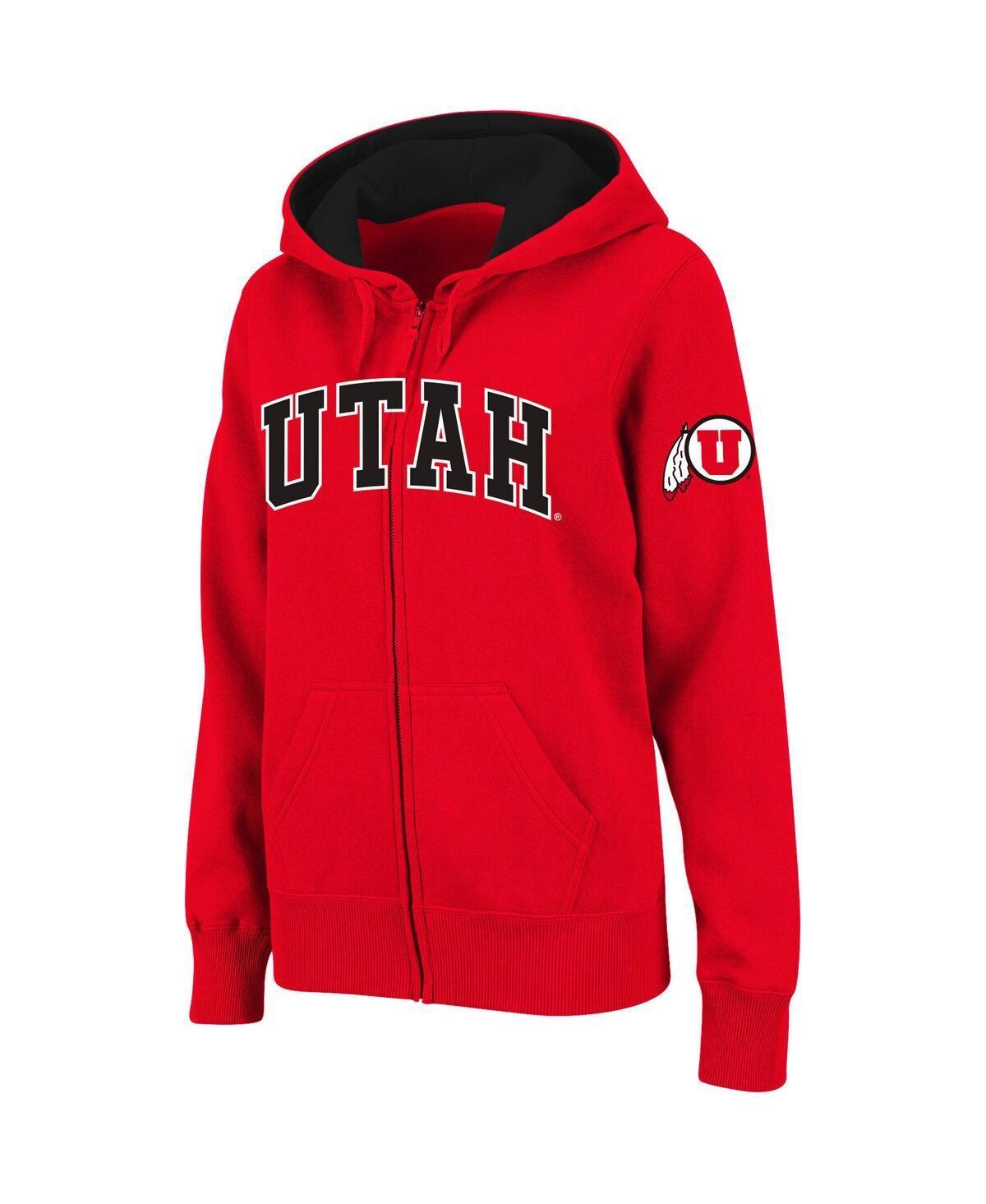 Womens Colosseum Red Utah Utes Arched Name Full-Zip Hoodie Product Image